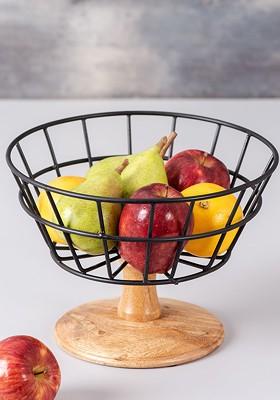 Black Solid Fruit Basket