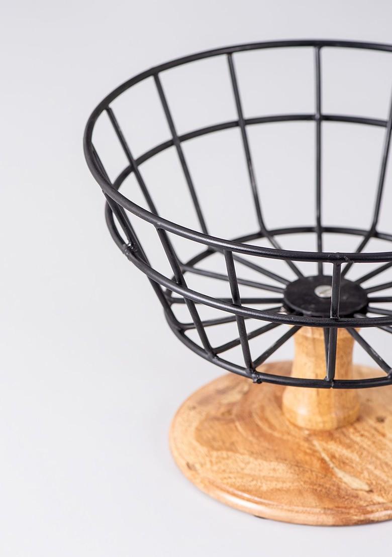Black Solid Fruit Basket