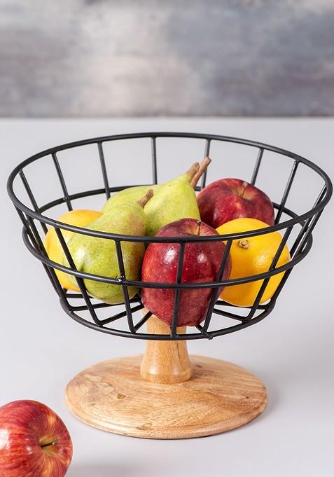 Black Solid Fruit Basket