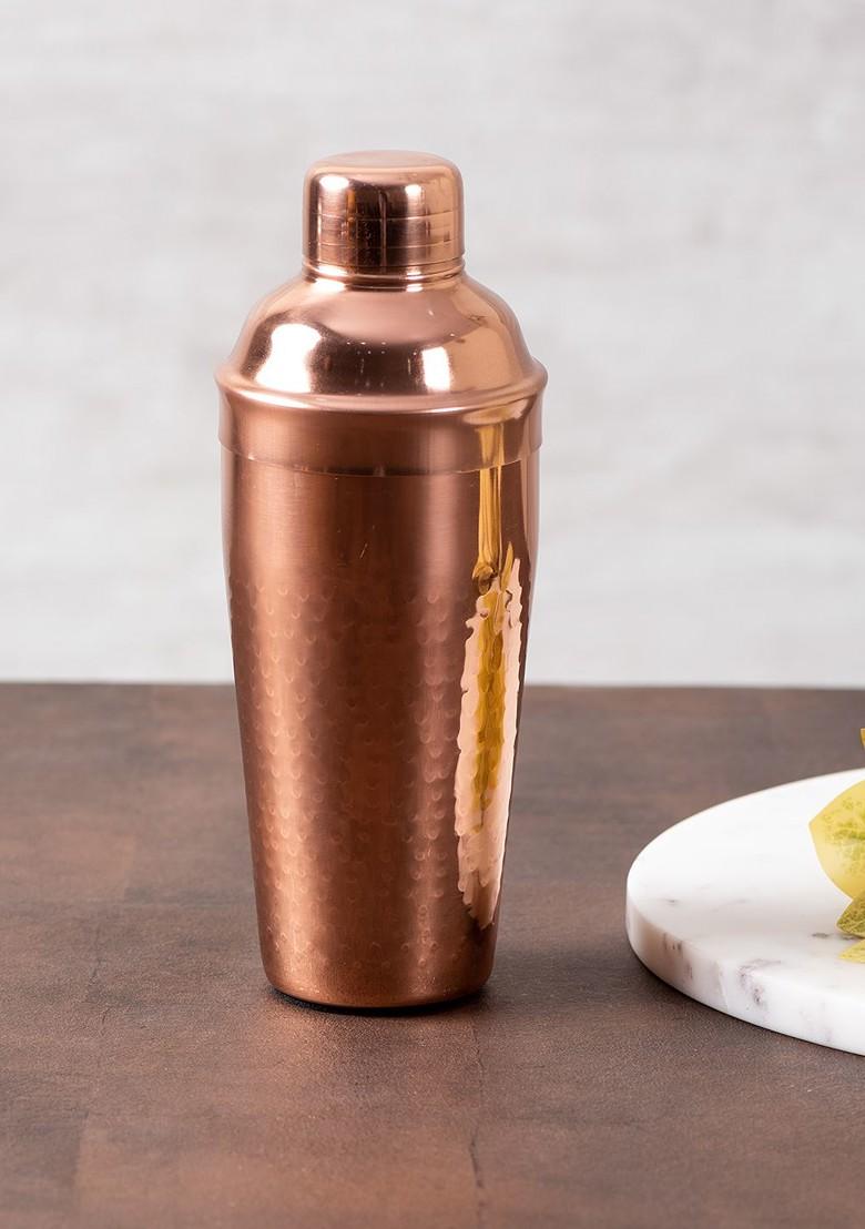 Set Of 2 CopperToned Solid Stainless Steel Cocktail Shakers 750 Ml