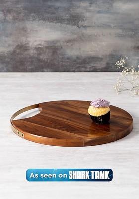Brown Wooden Matte Finish Serving Platter