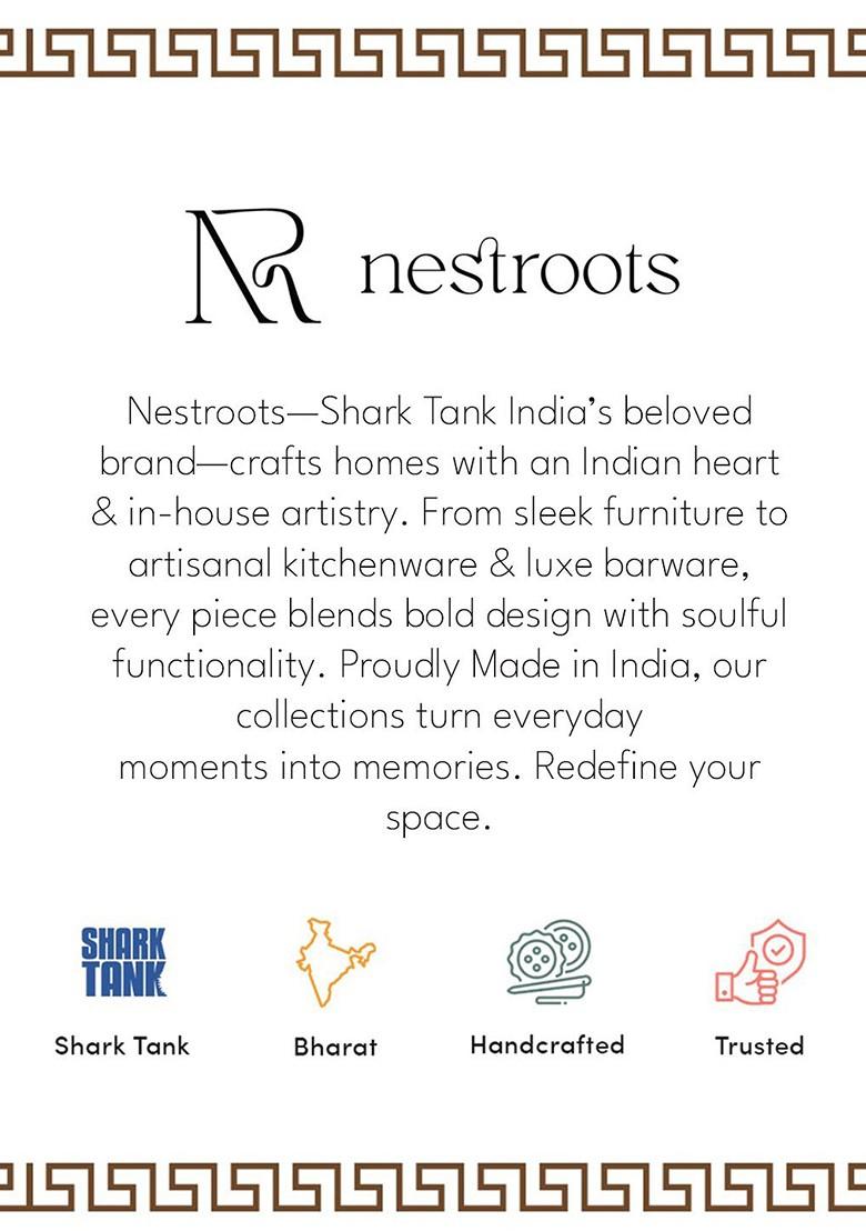 Set Of 4 Brown Decorative Mango Wood Printed Serving Bowls