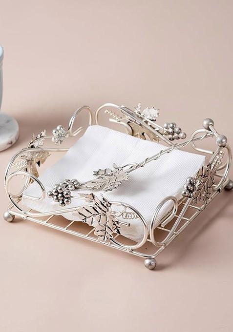 SilverToned Napkin And Tissue Paper Holder