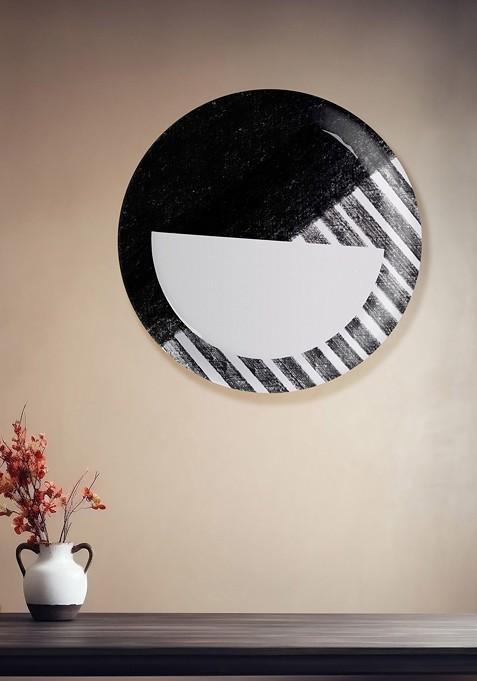 Black And White Ceramic Wall Decor Plate