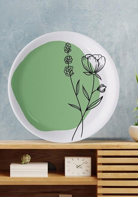 Green And White Wall Decor Plate