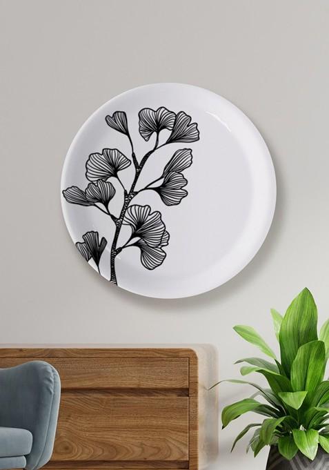 White Floral Wall Decor Plates