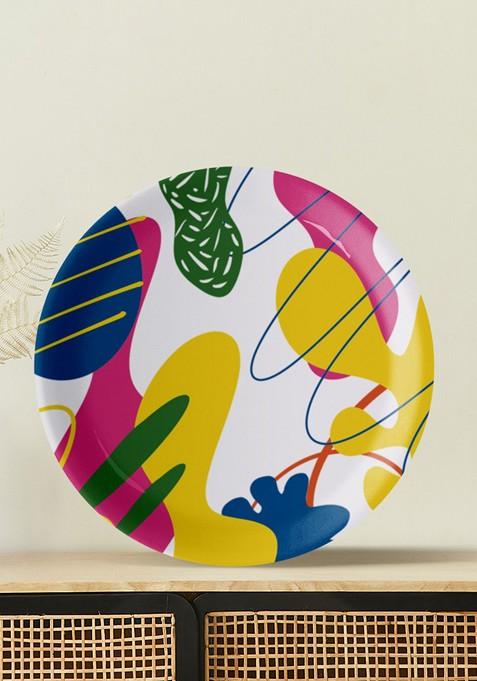 White Colorblocked Wall Decor Plates