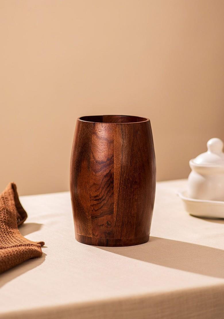 Brown Wooden Modern Cutlery Stand