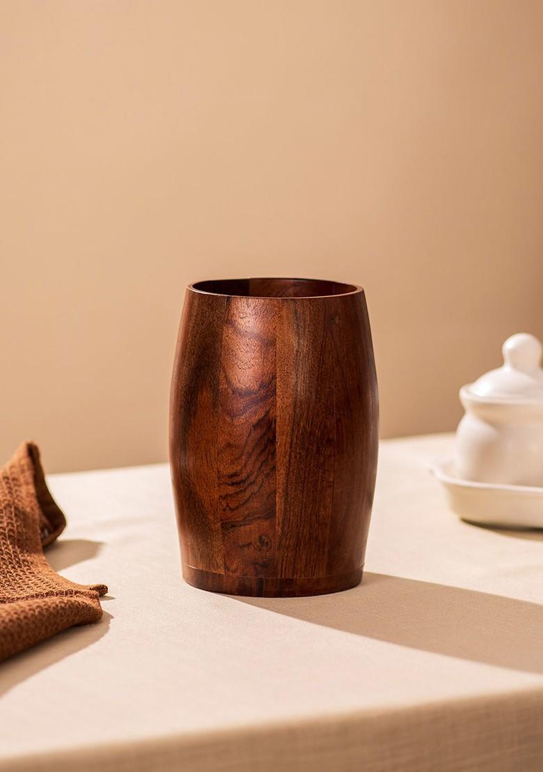 Brown Compact Chateau Brown Wooden Cutlery Holder