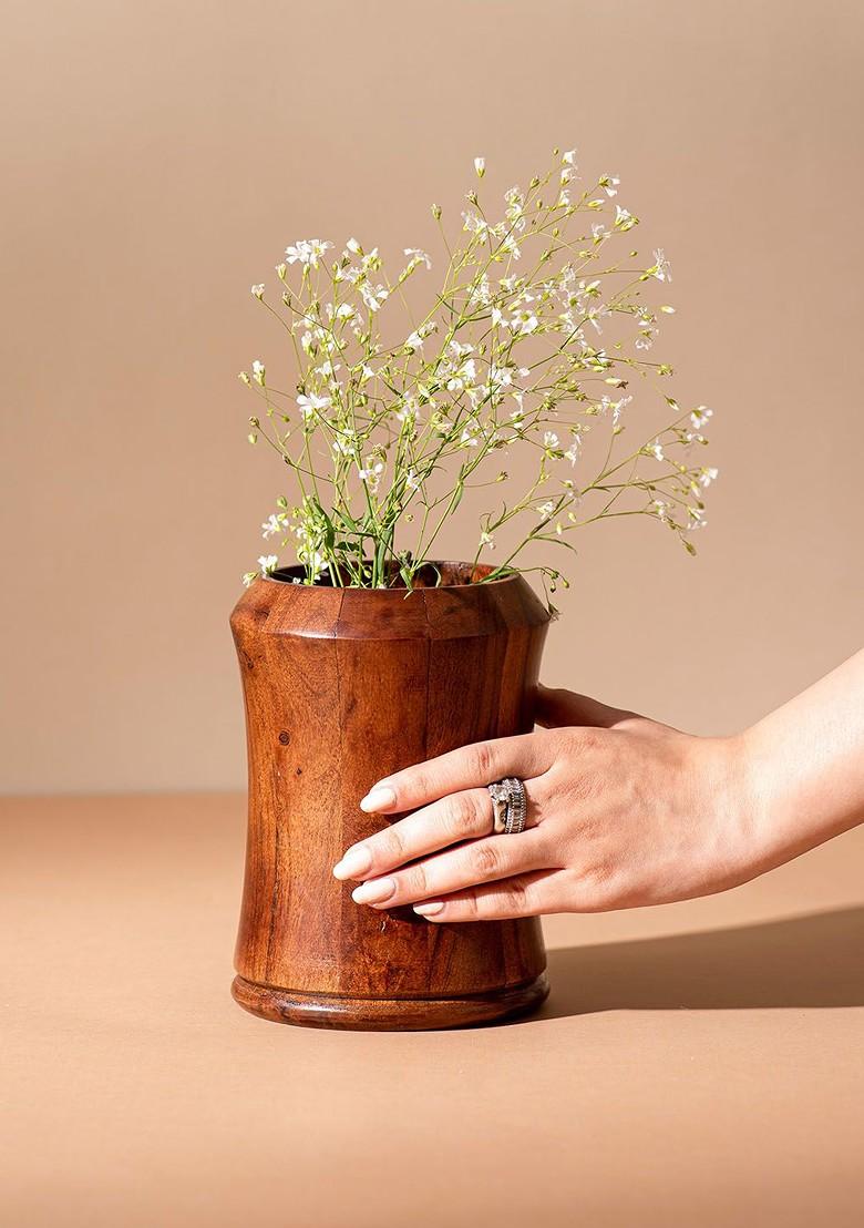 Brown Wooden Cutlery Holder