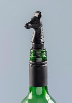 Black Stainless Steel Horse Design Bottle Stopper