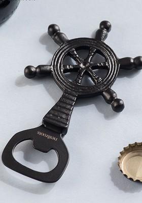 Black Stainless Steel Ship Steering Wheel Design Bottle Opener
