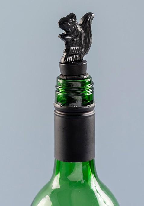 Black Squirrel Design Bottle Stopper