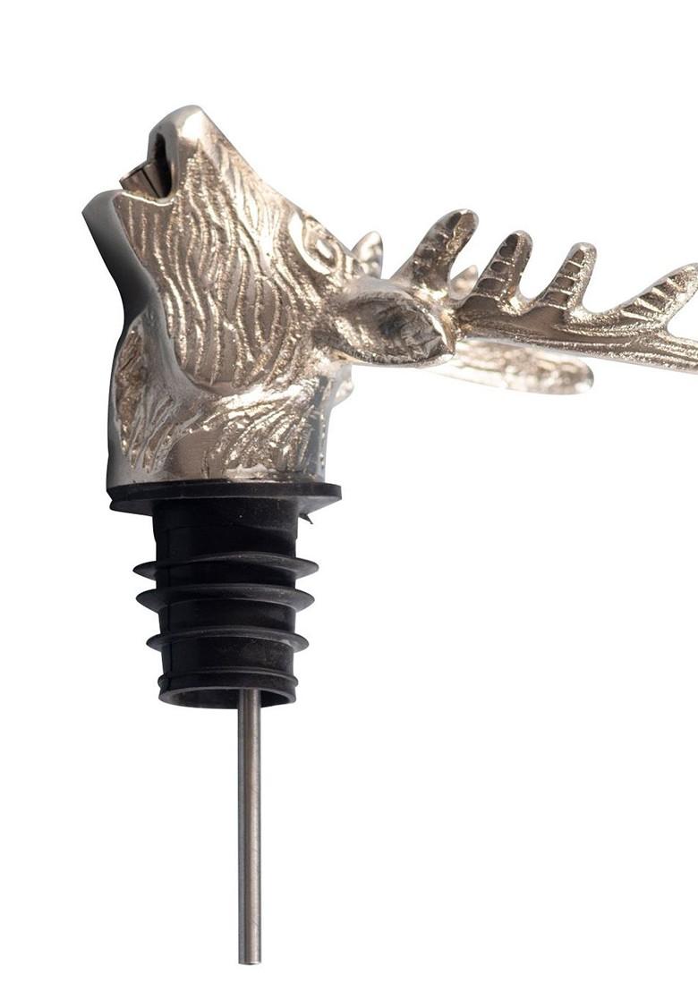 Textured Stainless Steel Rein Deer Bottle Pourer