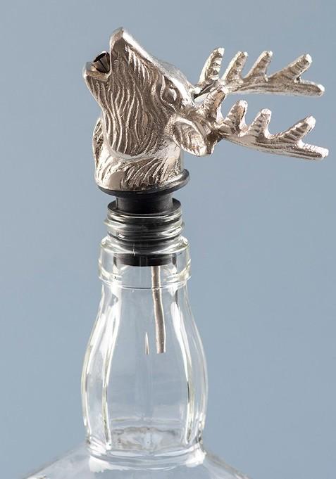 Textured Stainless Steel Rein Deer Bottle Pourer