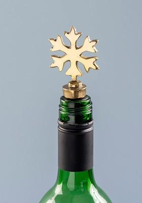 Nestroots Yellow Snowflake Cocktail Mocktail Bottle Stopper