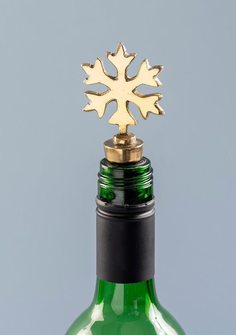 Nestroots Yellow Snowflake Cocktail Mocktail Bottle Stopper