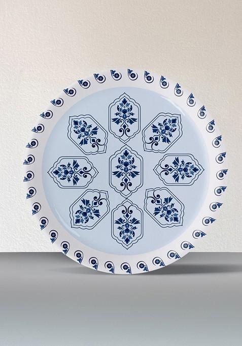 In Everyday Art Pottery Blue And White Geometric Printed Metal Wall Decor