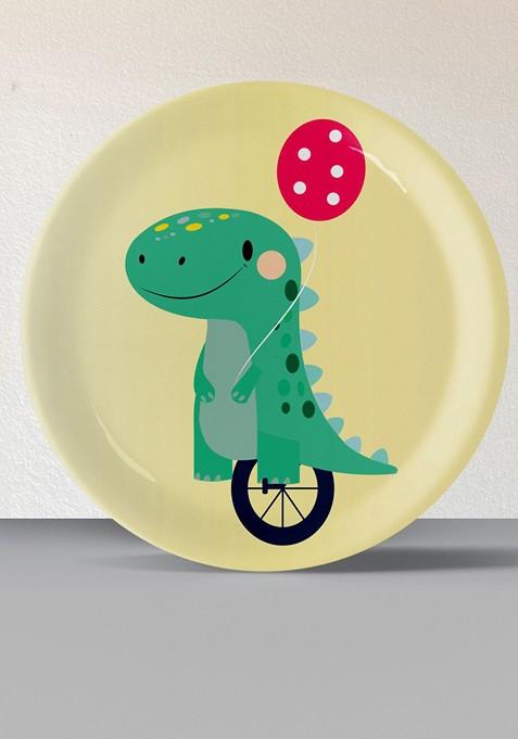 Playful Art Yellow And Green 1 Piece Dino Printed Wall Decor