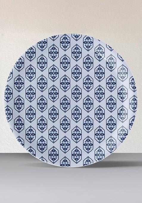 White And Blue Printed Ceramic Wall Decor