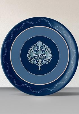 Elegant Blue And White Ceramic Printed Wall Plate Decor