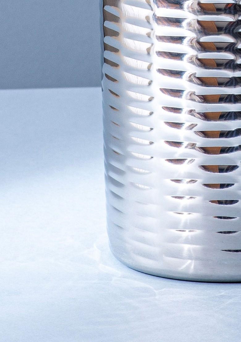 Silver Toned Double Walled Stainless Steel Ice Bucket