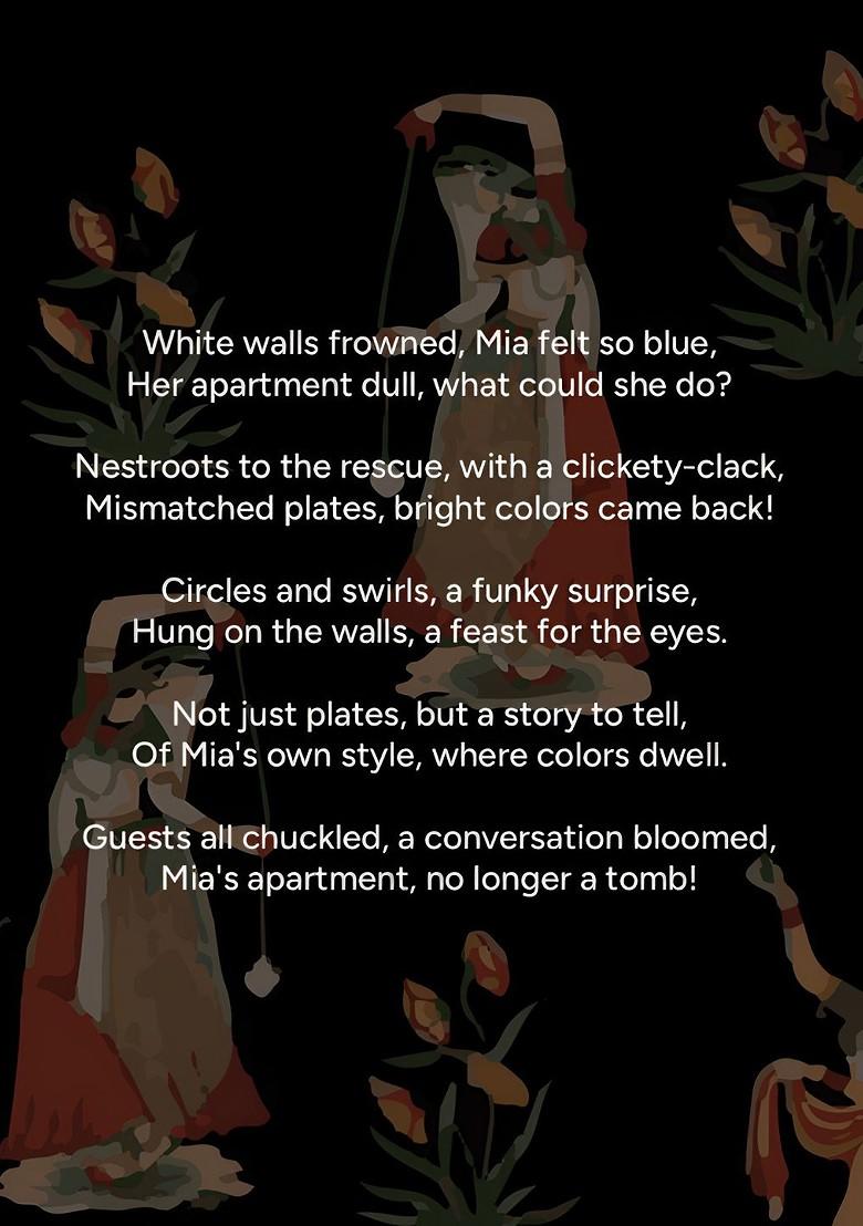 Black And Red Traditional Printed Ceramic Wall Decor