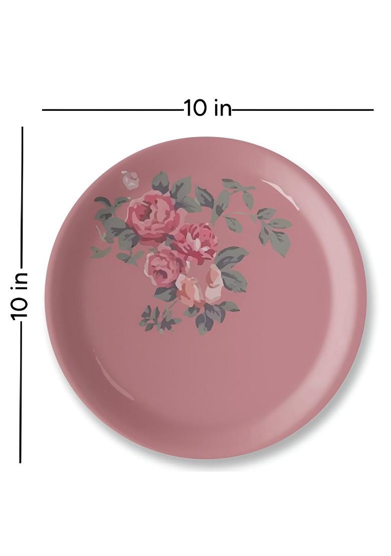 Pink Floral Printed Ceramic Wall Decor