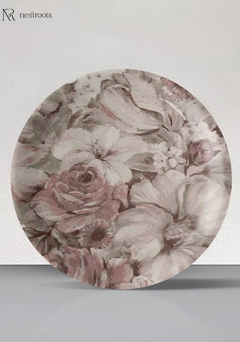 Beige Floral Printed Wall Decor