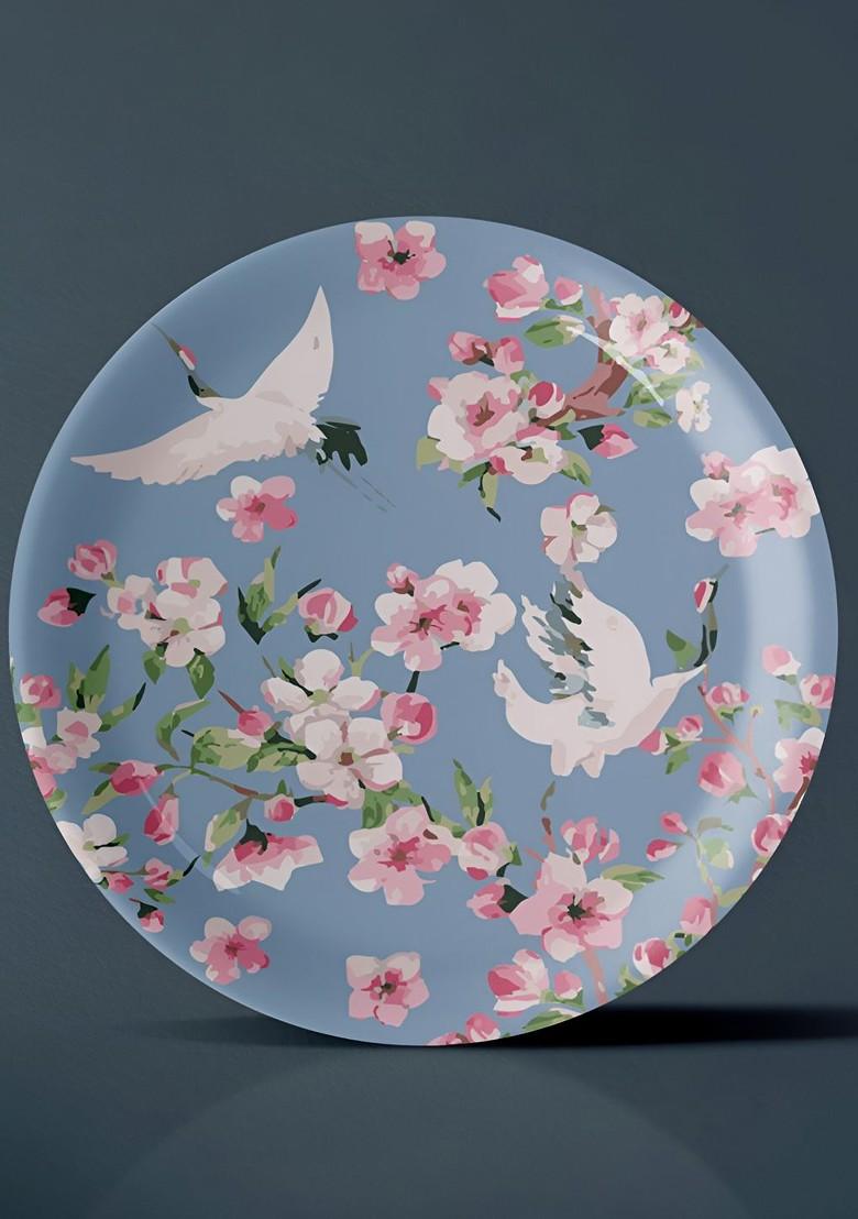 Lavender And White Floral Printed Wall Decor