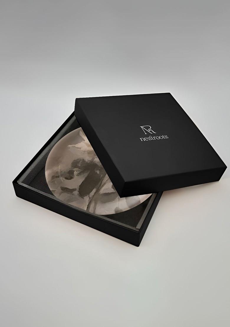 Cream Floral Printed Ceramic Wall Decor