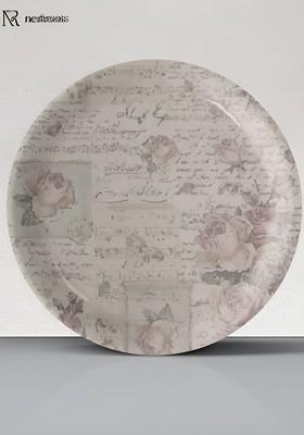 Grey Typography Printed Ceramic Wall Decor Plate