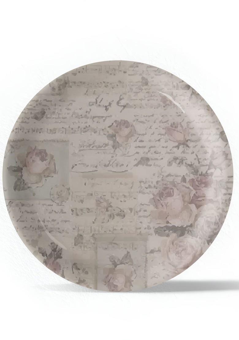 Grey Typography Printed Ceramic Wall Decor Plate