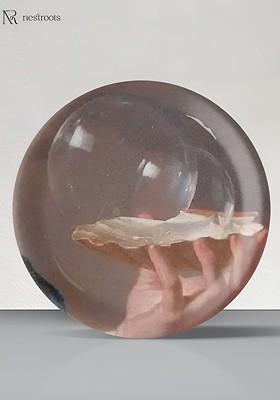 Brown And White Printed Ceramic Mandala Wall Decor