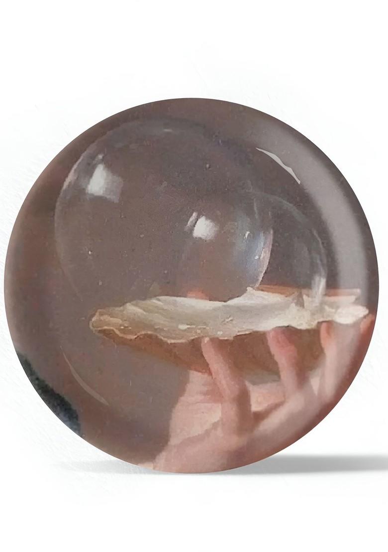 Brown And White Printed Ceramic Mandala Wall Decor