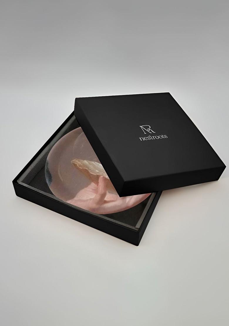 Brown And White Printed Ceramic Mandala Wall Decor