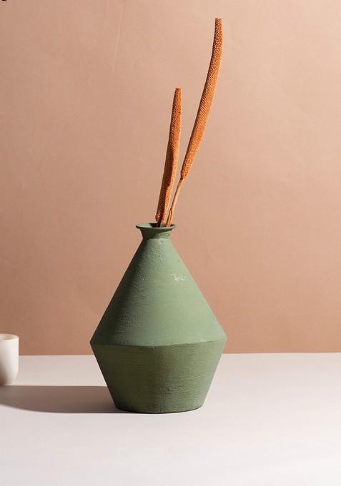 Sage Green Abstract Shaped Vase