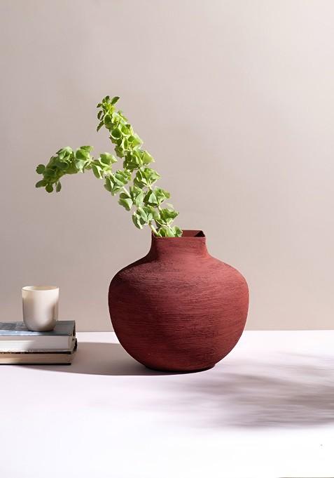 Brown Textured Abstract Shaped Vases