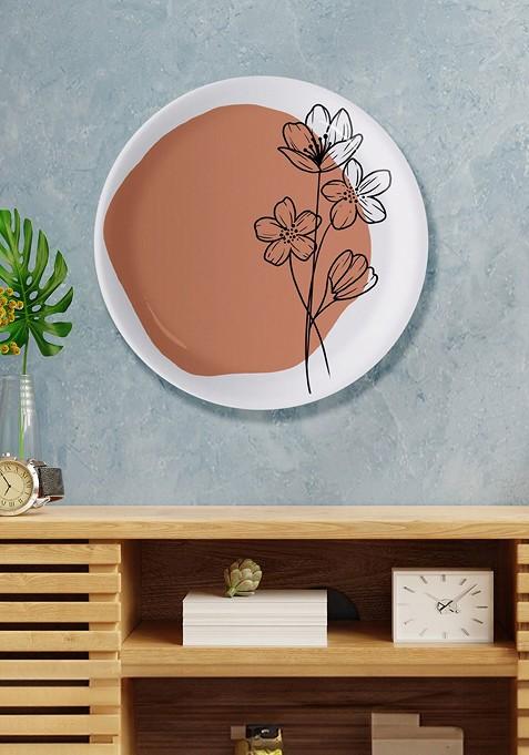 PeachColored And White Wall Decor Plate