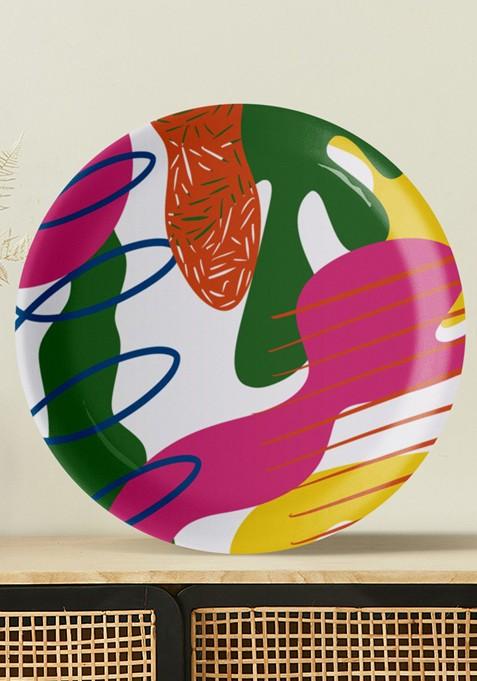 White And Pink Colorblocked Wall Plate