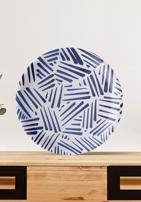 Blue Printed Round Shaped Ceramic Wall Decor Plate