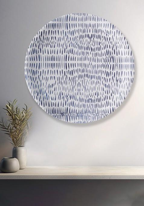 Blue Printed Round Shaped Ceramic Wall Decor Plate