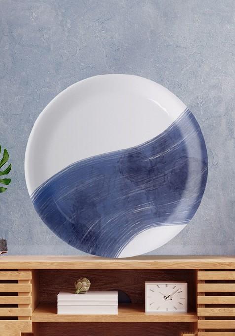 Blue And White Printed Hanging Wall Plate Decor