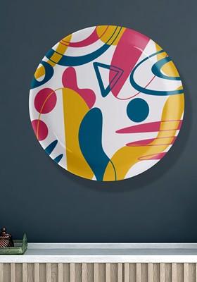 White And Pink Printed Dainty Delight Ceramic Wall Plate Decor