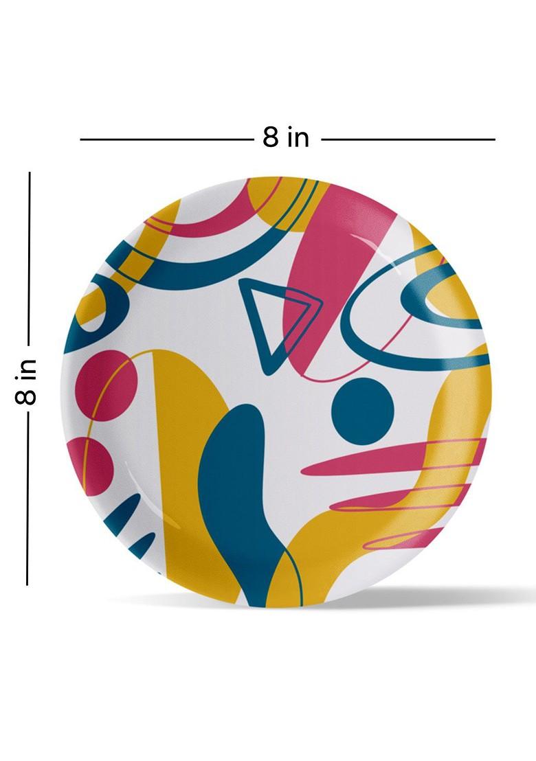 White And Pink Printed Dainty Delight Ceramic Wall Plate Decor