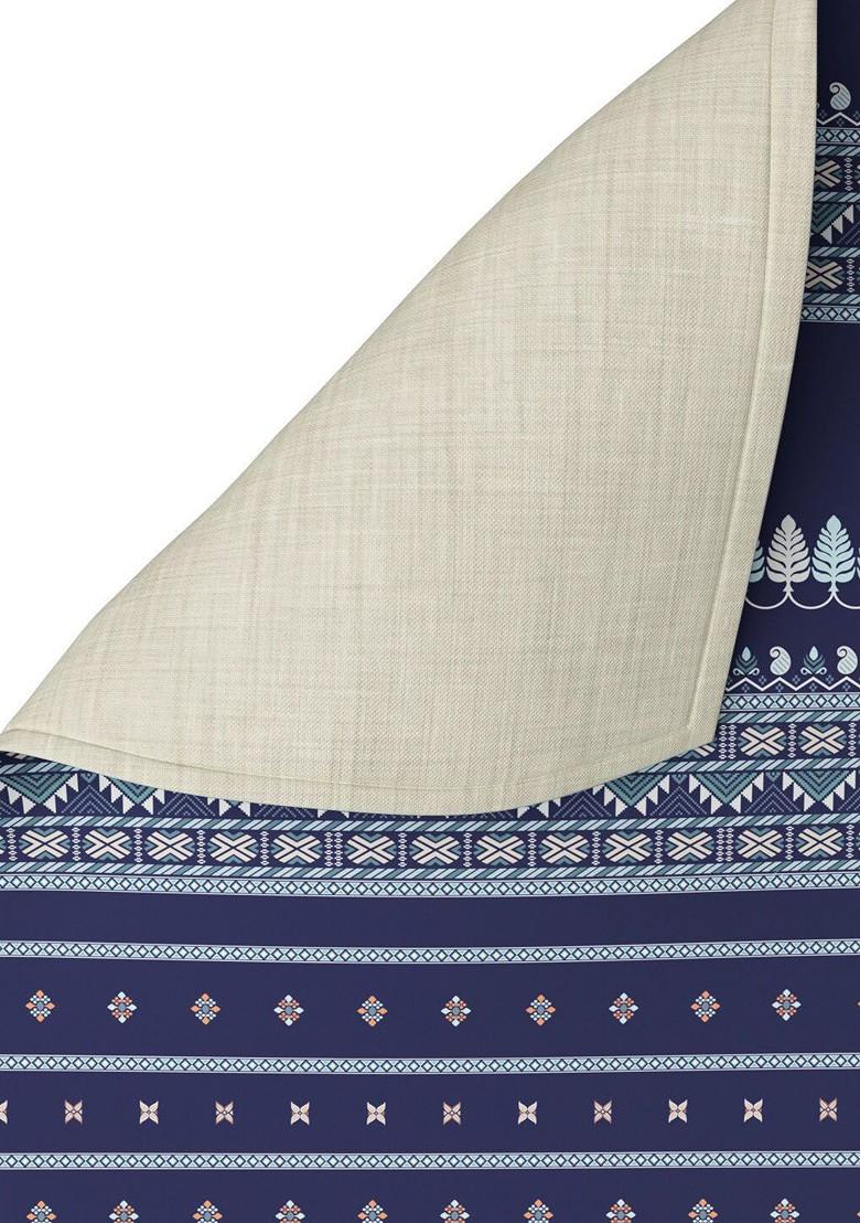 Navy Blue Printed Pure Cotton Table Runners