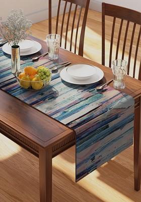 Blue Abstract Printed Pure Cotton Rectangular Table Runners