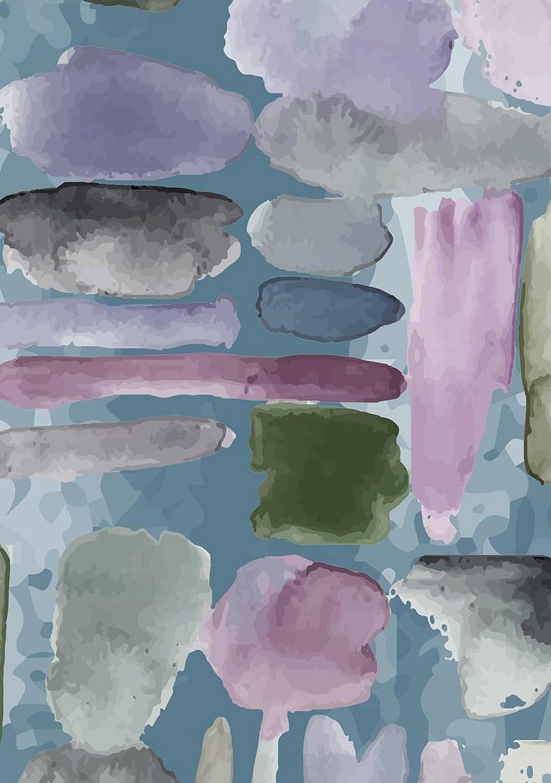 Blue Abstract Printed Pure Cotton Table Runner