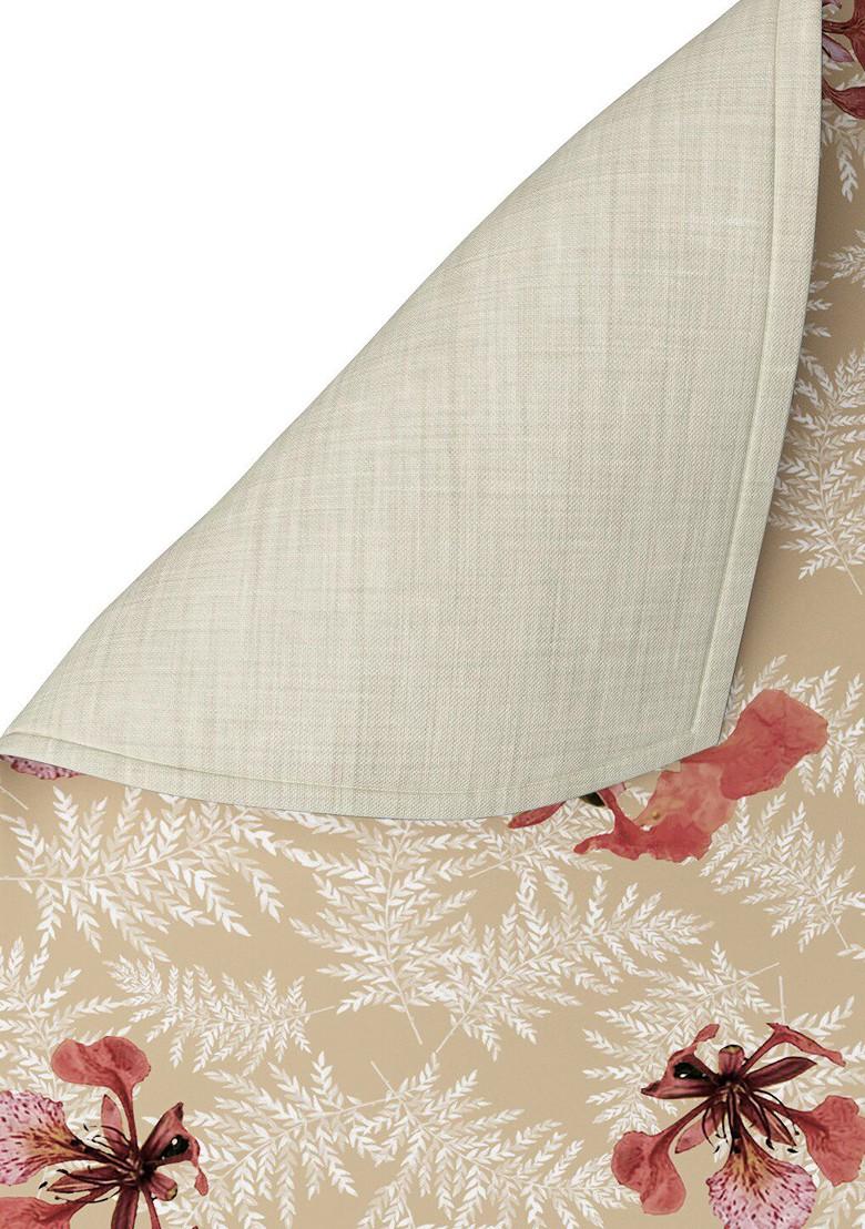 Beige And Red Printed Cotton Table Runners