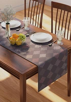 Brown Printed 100% Cotton Table Runner